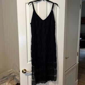 BETSEY Johnson EUC Navy Blue and Lace spaghetti straps dress size 6